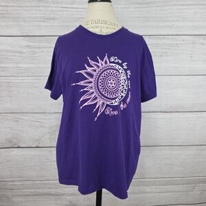 "Live By The Sun Love By The Moon" Purple Graphic T-Shirt